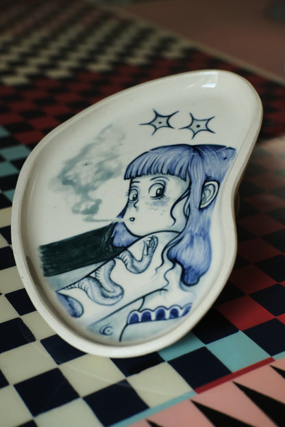 Smoking Woman Tray